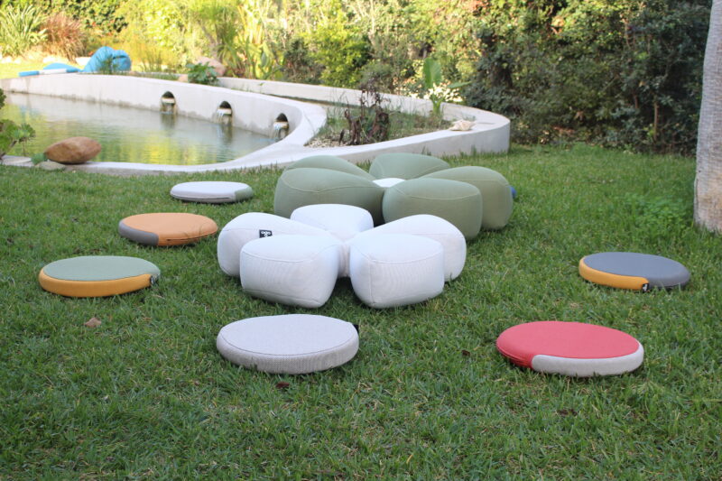 Round floor cushion with soft texture – DOT CUSHION by OGO Furniture